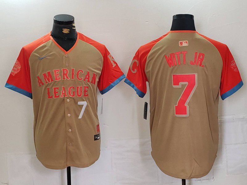 Men Kansas City Royals #7 Witt jr Orange All star 2024 Nike MLB Jersey style 2->cincinnati reds->MLB Jersey